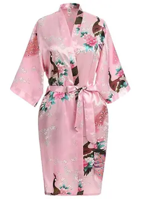 Image de Kimono Floral Satin Soie - Robe de Nuit Élégante