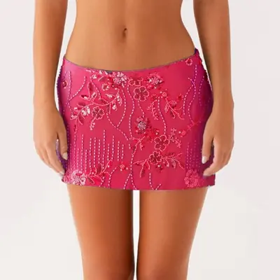 Image de Jupe Mini Paillettes Y2K - Style Streetwear Été