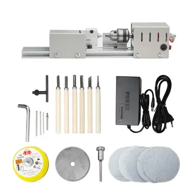 Image de Mini Tour à Bois - Outil Rotatif 12-24V pour Bricolage et Perles