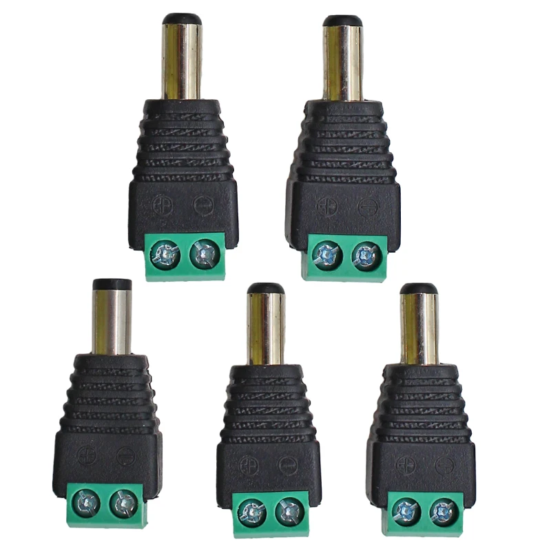 Imagen de Conectores DC 12V 5.5mm - Kit de 5 Pares para LED y CCTV
