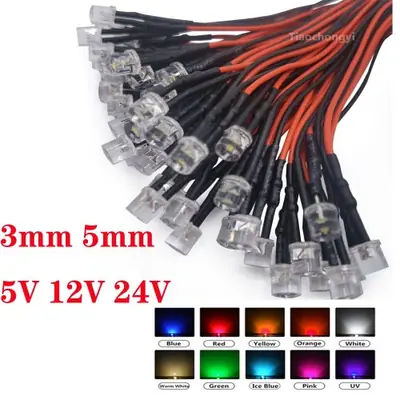 Image de LEDs Pré-Câblées 3mm & 5mm - Rouge & RGB