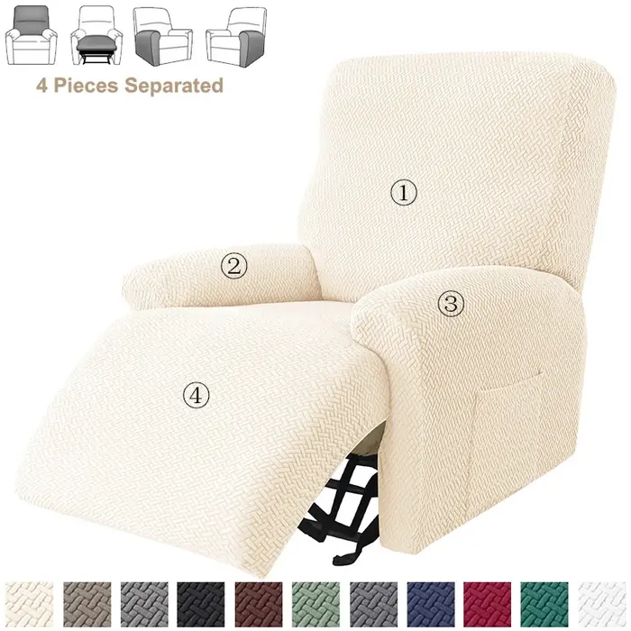 Image de Housse de Canapé Élastique & Antidérapante - Design Jacquard