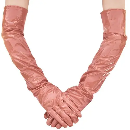 Image de Gants Longs en Cuir Verni Gothique - 53 cm