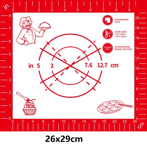 Afbeelding van BUYYES 1PCS Siliconen Bakmat Kneden Pad Deeg Mat Pizza Cake Deeg Maker Keuken Koken Grill Non-stick gadgets Bakvormen