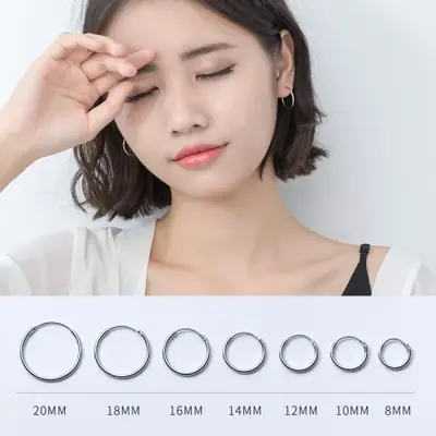 Image de Boucles d'oreilles rondes en argent sterling 925 - Élégantes et minimalistes