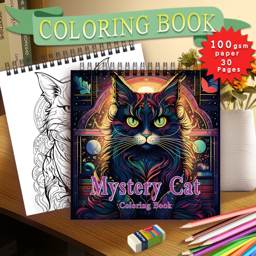 Imagen de Libro para Colorear para Adultos con 30 Hojas en Espiral, Tamaño 8.3 x 8.3 Pulgadas, Diseño Relajante y Creativo, Ideal como Regalo de Cumpleaños o Navidad