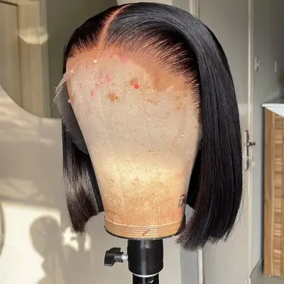 Bob Court Dentelle Avant - Perruque Prête à Porter 100% Cheveux Humains