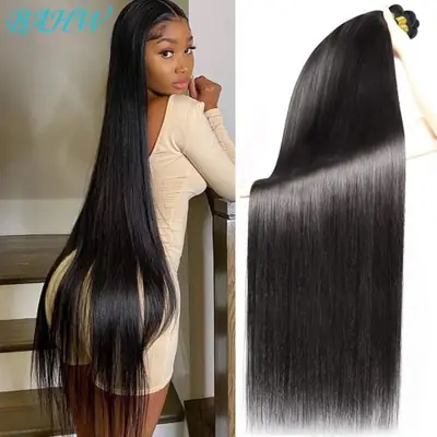 Image de Extensions cheveux humains lisses naturelles Pérou - 8 à 30 pouces