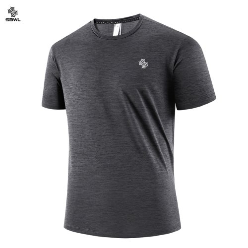 Immagine di SBWL T-shirt a maniche corte allentata da fitness da corsa all'aperto da uomo in stile calcio alla m...