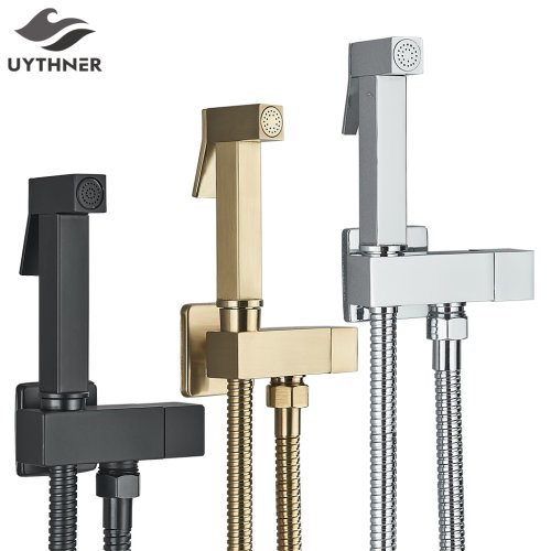 Image of Premium Brass Bidet Faucet with Single Handle Mixer Tap, Cold Water Shower Sprayer Head, and Toilet Jet for Modern Bathroom