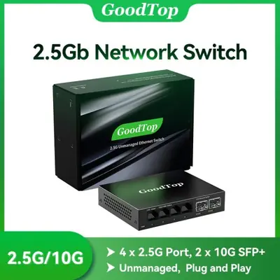 Image de Commutateur 2.5Gbe 4 Ports + 2 SFP 10G Sans Ventilateur