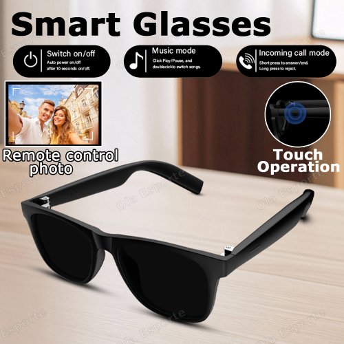 Zdjęcie Inteligentne Okulary Przeciwsłoneczne z Bluetooth i Ochroną Przed Niebieskim Światłem – Wielofunkcyjny Bezprzewodowy Zestaw Słuchawkowy dla Mężczyzn i Kobiet