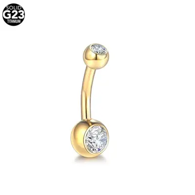 Image de Piercing Nombril Or avec Gemme CZ - Élégant & Séduisant