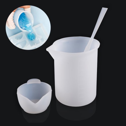 Image of Eco-Friendly Silicone Measuring Cups for UV Resin Art, Paint Pouring, and DIY Jewelry Making – Reusable Mold Tools for Epoxy Resin, Acrylic Paint & Craft Projects