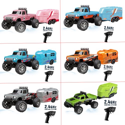 Afbeelding van RC Auto 1:64 Mini Off-Road met Licht en Schokdemping – Cool Design voor Kinderen – Afstandsbediend Speelgoedauto