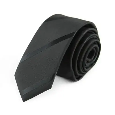 Image de Cravate Homme Élégante 5cm - Noir & Rayures