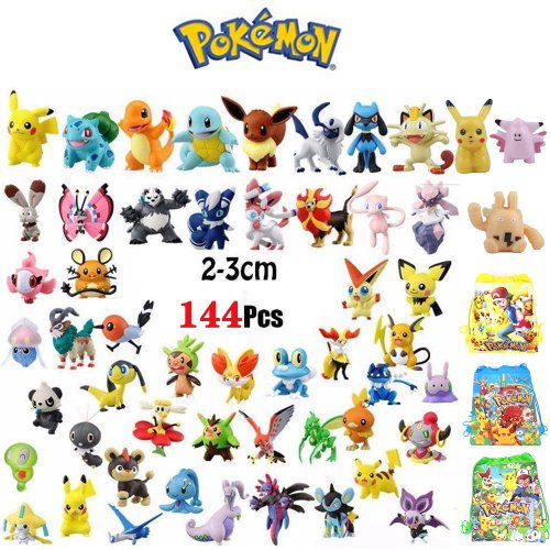 Afbeelding van 144 stks Pokemon Pikachu Action Figure Speelgoed Mini Figuren Model Speelgoed Pikachu Anime Kids Pop Verjaardag Kerstcadeaus