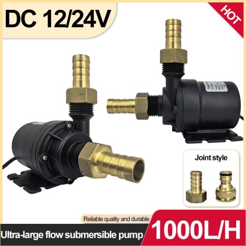 Afbeelding van Ultrastille DC 12V/24V Mini Borstelloze Waterpomp met 1000 L/H Capaciteit – Ideaal voor Aquarium, Boiler, Douches en Meer