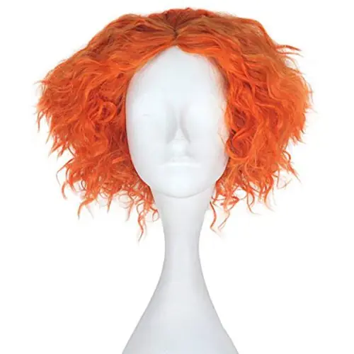 Image de Perruque Orange Bouclée Courte - Cosplay & Halloween