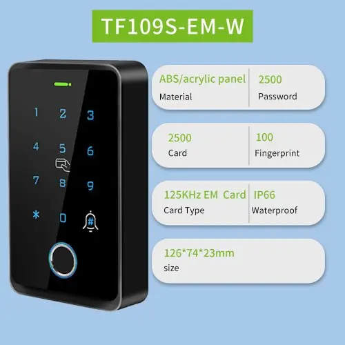 Image de Système d'Accès Biométrique Étanche IP66