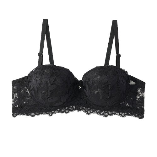Imagen de Sujetadores de media copa Push Up para mujer, Bralette Floral de encaje francés, parte inferior grue...