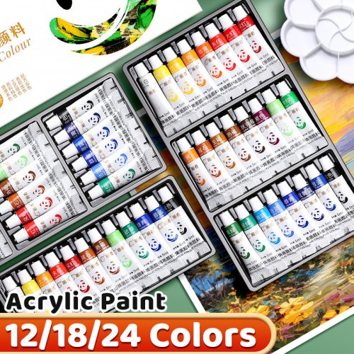 Kit Peinture Acrylique Portable - 12 à 24 Couleurs