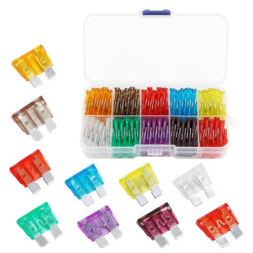 Image of 100-Piece Standard Automotive Blade Fuse Assortment Kit – Complete Replacement Fuses for Cars, Trucks, RVs, Motorcycles, and Boats