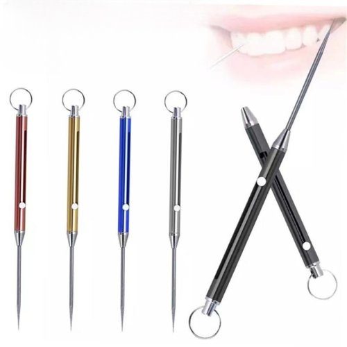 Image of Premium Titanium Alloy Multifunctional Telescopic Toothpick Keychain – Compact EDC Tool for Oral Care, Camping & Everyday Use