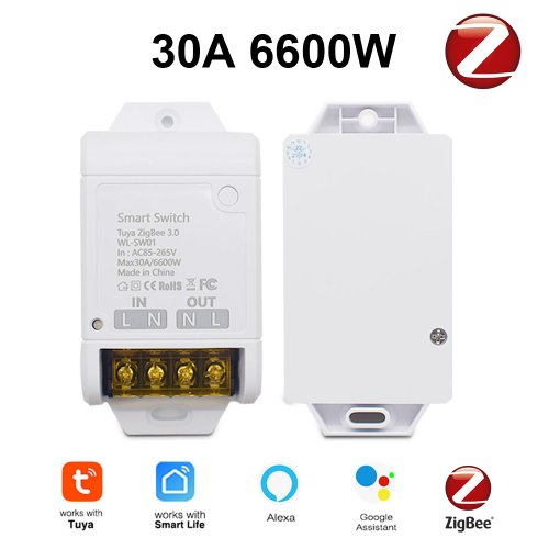 Image of Smart Tuya WiFi Zigbee 30A 6600W 4000W Relay Module with Wireless Remote Control and Alexa Compatibility for Smart Home Automation