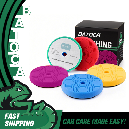 Zdjęcie Zestaw profesjonalnych gąbek polerskich Batoca 5" i 6" – T20 i T120 z podstawą sześciokątną do precyzyjnego wykańczania i szlifowania lakieru samochodowego