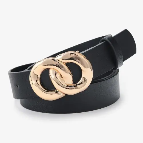 Image de Ceinture Femme en Cuir PU Haute Qualité - Blanc, Noir, Marron
