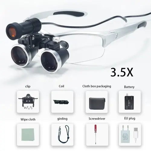 Image de Loupe Dentaire 2.5x-3.5x avec Lampe Frontale 5W