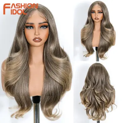 Image de Perruque Dentelle Avant Ondulée 24 Pouces - Blonde Ombré