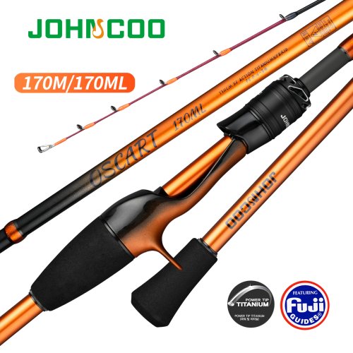 Image of Johncoo 1.7m Professional Jigging Fishing Rod with Powerful Titanium Tip and Rubber Tail – Ideal for Boat Fishing and Octopus Trolling