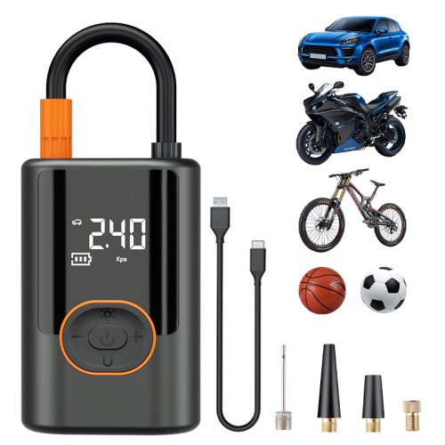Afbeelding van Draadloze Auto Luchtcompressor met Digitaal Display – Elektrische Bandenpomp voor Auto en Motorfiets met LED-Verlichting