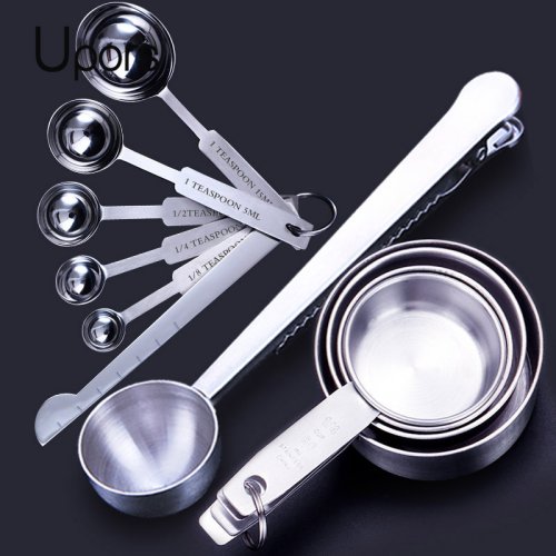 Imagen de Juego de Cucharas y Tazas Medidoras de Acero Inoxidable Apilables para Cocina – Set de Medición de Alta Calidad