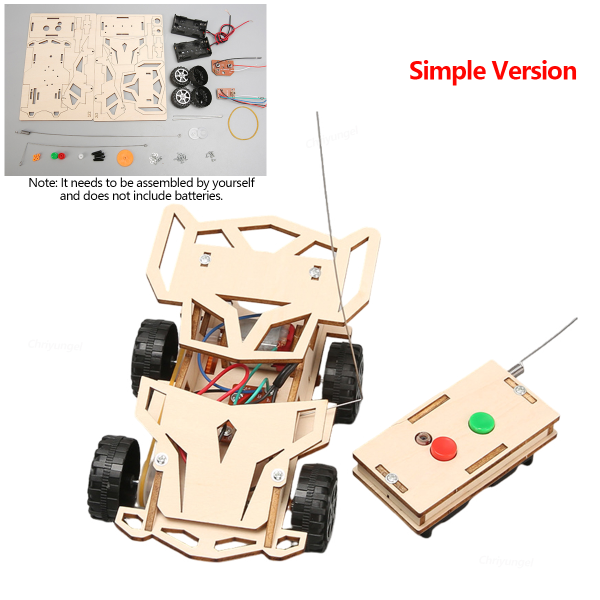 Image de Voiture RC en Bois - Kit Bricolage STEM 4x4