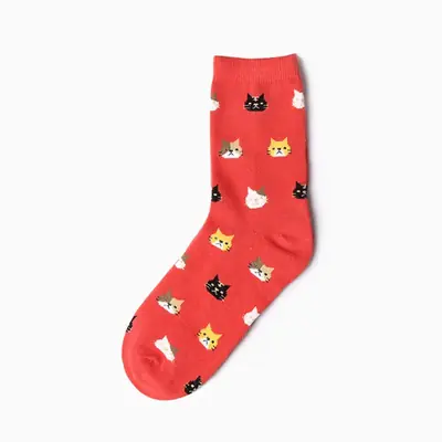 Image de Chaussettes Coton Chat Mignon pour Femmes - Été & Automne