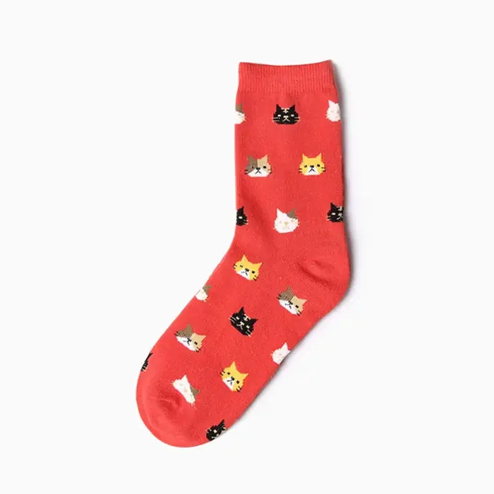 Image de Chaussettes Coton Chat Mignon pour Femmes - Été & Automne