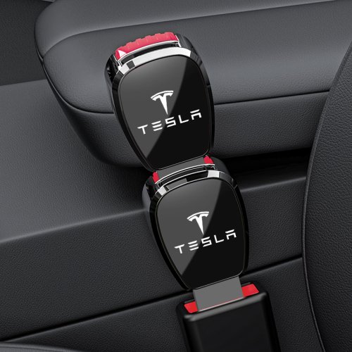 Image of Universal Car Seat Belt Extender with Buckle Connector – Adjustable Safety Belt Extension for Tesla Model 3, Y, S, X, Cybertruck, Roadster & More