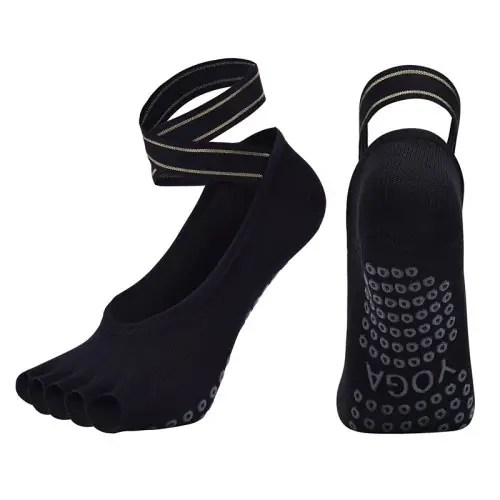 Image de Chaussettes Pilates 5 Orteils Antidérapantes pour Femmes