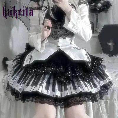Image de Jupe Lolita Y2K Punk Dentelle Japonaise