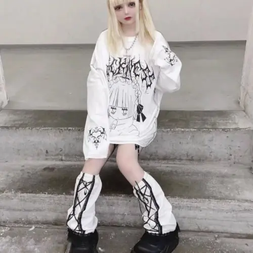 Image de T-Shirt Femme Streetwear Imprimé Y2K - Style Japonais Décontracté
