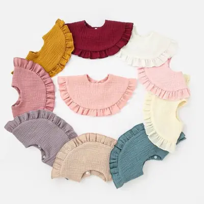 Image de Bavoirs Bébé Coton Doux & Dentelle - 2 Pièces