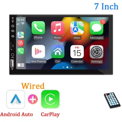 Image de Autoradio 1Din avec CarPlay & Android Auto - Écran Tactile HD