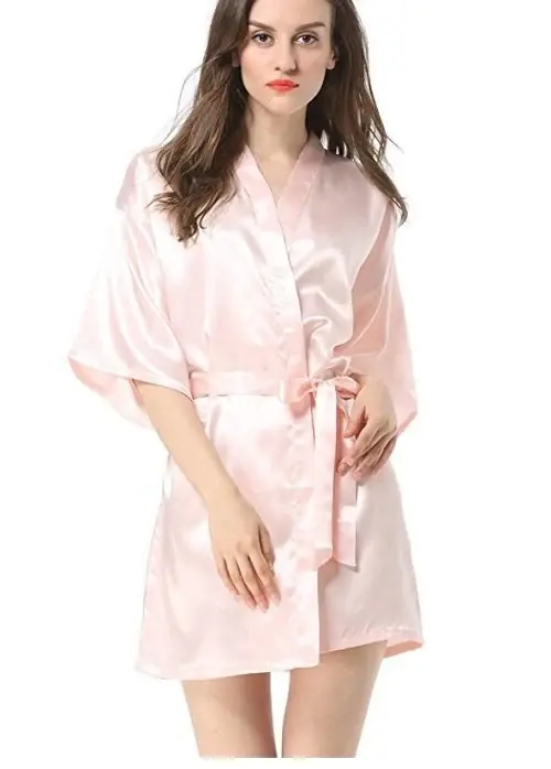 Image de Kimono Yukata Femme - Robe de Bain Fausse Soie Élégante