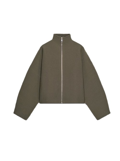 Immagine di Giacca corta da donna con colletto alla coreana vintage con cerniera Cappotto caldo spesso a maniche lunghe allentato 2025 Autunno Inverno Lady Novità in capispalla