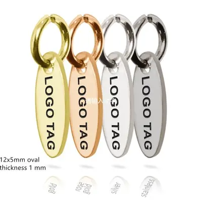 Image de Étiquettes de Logo Personnalisées Mini Ovales en Acier Inoxydable