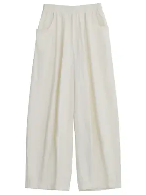 Pantalon Blanc Taille Haute Plissé Femme - Été 2025