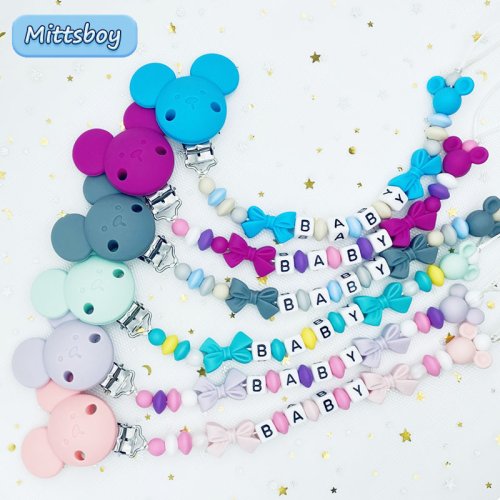 Image de Sucette Bébé Personnalisée - Clips en Silicone avec Perles